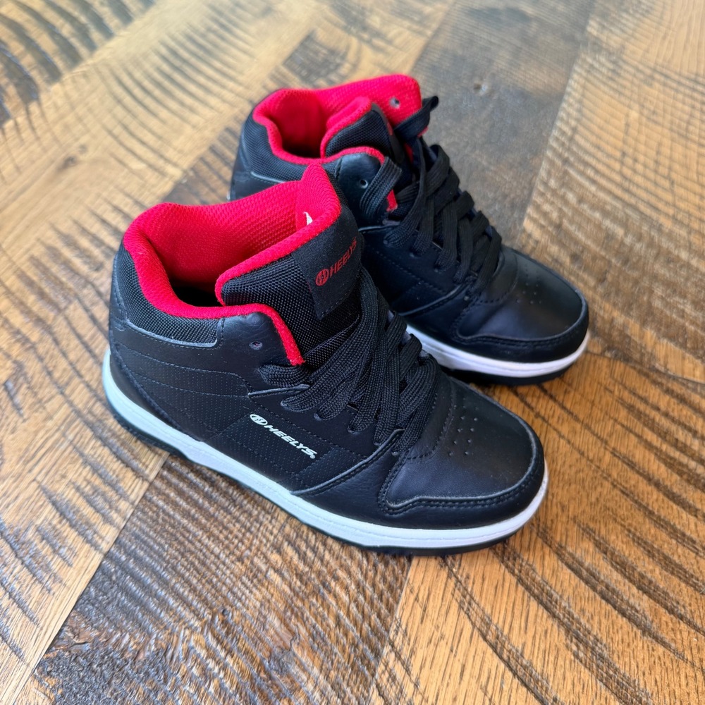 Heelys High Top Sneakers Boys Size 13C Wheeled Youth Black Red Shoes Y2K Skater - Picture 3 of 8